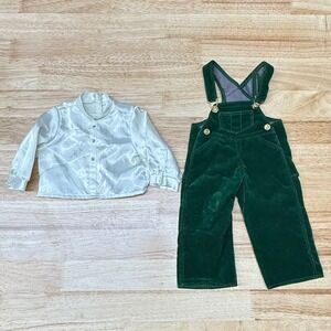 Pleasant Co American Girl 1998 Girl of Today Green Velvet Overalls Set